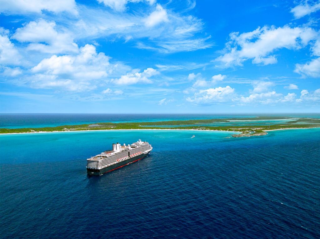 Caribbean cruise ship sailing in the Caribbean