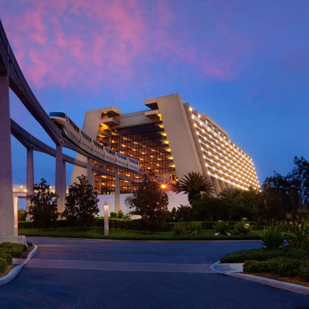 Disney Contemporary Resort monorail at Walt Disney World